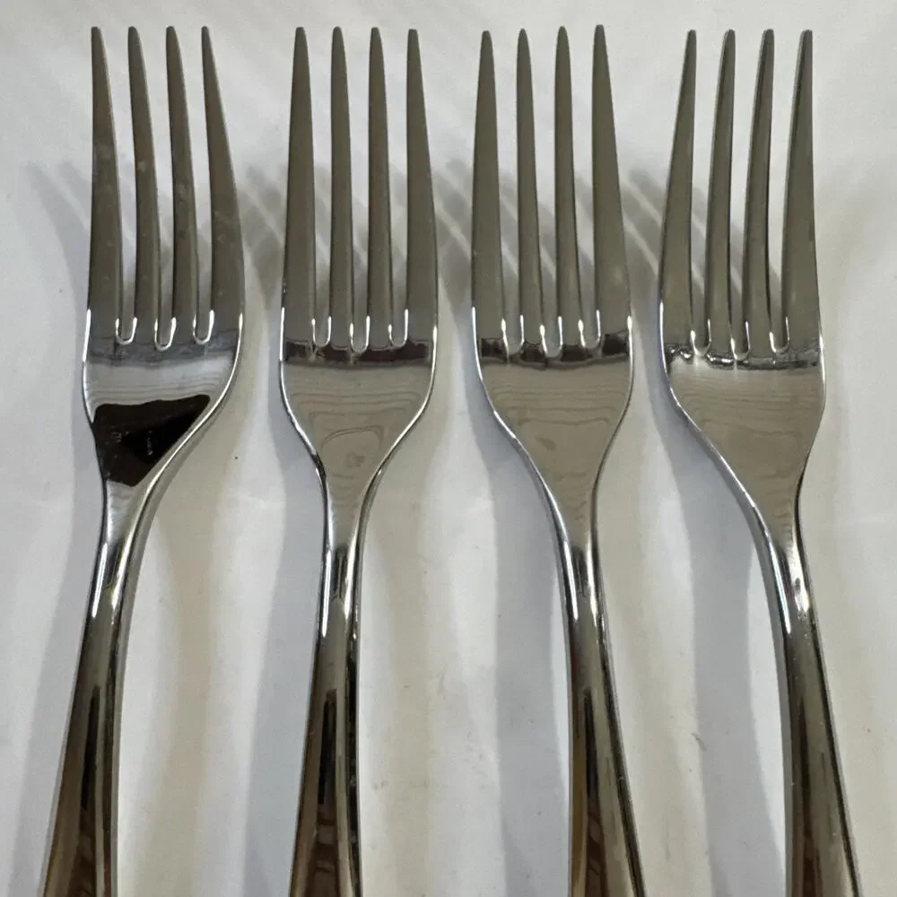 4 Gourmet Settings GS Ellipse 18/10 Stainless Salad Forks 7.5”